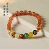 2024 Año del Dragón Año del Nacimiento Año del Hielo Flotante Pulsera Roja Sur Femenina Cinco Vías Dios de la Riqueza Ágata Marea Nacional Temperamento Zodiaco Pulsera de Buena Suerte