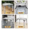 Mesa Plegable de Acero Inoxidable Engrosado para Uso en el Hogar, Mesa de Comedor Cuadrada, Mesa Cuadrada Portátil para Puesto de Barbacoa al Aire Libre