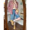Camisa de Manga Larga a Cuadros Rosa para Mujer en Primavera y Verano Diseño Retro Americano de Chica Hot Moda Nicho Camisa Protectora del Sol Tendencia