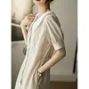 Vestido Emagrecedor com Manga Bufante 2026 Verão Nova Moda Feminina Elegante Cintura Marcada Decote V Comprimento Médio Vestido Off-White