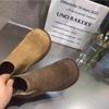 Estación Europea 2025 Otoño Nuevo Botas Martin con Aumento de Altura Interior Retro Cabeza Grande Cuero Nobuck Aly Botines Casuales para Mujer