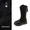 Botas Infantis 2026 Novas Botas Longas Outono Inverno Botas Infantis de Cano Alto Botas de Couro de Cano Alto Estilo Dr. Martens para Meninas com Plus Veludo