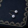 Aretes Simples de Plata S925 con Perla de Agua Dulce Natural Zhuji de Superficie Brillante Fuerte, Redondos y Casi Impecables, Transfronterizos
