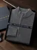 Suéter Masculino Gola Alta Meia-Calça Cor Sólida 100% Caxemira Pura, Novo Tricô Pulôver de Manga Longa para Outono/Inverno, para Uso Casual de Negócios