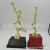 Prêmio de recompensa de vôlei banhado a ouro plástico pequeno troféu logotipo personalizável