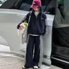 Conjunto de Sudadera para Niñas Primavera y Otoño 2026 Nuevo Estilo para Niñas Mayores, Sudadera Estampada con Letras y Pantalones Casuales con Cordón Conjunto de Dos Piezas