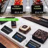 Placa L de Mini Quadro Negro Fosco de PVC em Estoque, Etiqueta de Mesa Quadro Negro, Pequena Placa de Mesa, Suporte de Exibição de Alimentos