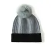 Chapéu de cashmere feminino para inverno, chapéu de tricô quente e à prova de frio, gorro de pompom liso para atividades ao ar livre, chapéu para clima frio, chapéu folgado