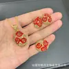 Nuevo Estilo Piedra Triturada Natural Forma Irregular Conjunto de Joyería Incrustada Piedra Cruda Hecho a Mano Adornos Completamente Diamantados Estilo Europeo Conjunto de Tres Piezas Transfronterizo