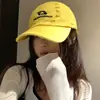 Boné de Baseball Bordado Rasgado Estilo Hip-hop Americano Feminino Verão 2024 Novo Estilo Mostra Rosto Aba Pequena Larga Aprofundado
