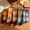 Calcetines Acolchados Estilo Otoño e Invierno para Mujer, de Media Pantorrilla, Estilo Universitario, Patrón Acolchado Versátil, Calcetines Cálidos