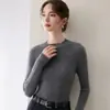 Suéter feminino de cashmere com gola alta meia-manga para outono e inverno, curto, slim fit, camada base de cashmere