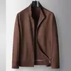 Chaqueta Casual para Hombre 2026 Primavera/Verano Cuello Alto Versión con Cremallera Lujo Juvenil Estilo Business Old Money Abrigo Casual de Lino