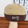 Nuevo Sombrero de Hip-Hop de Moda para Propietario Unisex Todas las Estaciones Sin Visera Bloqueo de Color Simple Gorra Melón Sombrero Hipster Callejero