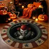 Alfombra decorativa redonda temática de Halloween para uso doméstico, adecuada para salas de estar, a prueba de polvo y resistente a las manchas, se puede usar como alfombra de sofá o mesa de café, y como una alfombrilla de piso fresca y cómoda para dormitorios