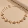 Cadena de Cintura Metálica Plegada de Estrella de Mar y Concha Transfronteriza Europea y Americana Adorno de Cintura Suave y Fresco Lujo Ligero Sensación de Alta Gama Accesorio Versátil para Mujeres