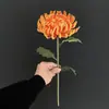 Venta al por mayor transfronteriza de crisantemos artificiales de PU de un solo tallo con temática de otoño, incluyendo caléndulas y crisantemos con relleno central, para decoración del hogar, exhibición y accesorios de fotografía