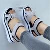 Sandalias informales con plataforma y velcro de punta redonda para mujer, zapatos de playa sencillos y de moda, de comercio exterior, talla grande, verano 2023