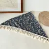 Primavera 2026 Novo Estilo Lenço de Cabeça com Franjas Tecido com Renda Floral Atmosfera Faixa de Cabelo Acessório de Cabelo