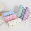 Estuche para lápices con estampado de perro Parchal de dibujos animados, de gran capacidad, de estilo Ins, de alta calidad, nuevo estilo, para estudiantes de secundaria y preparatoria.