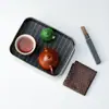 Juego de té para estación de trabajo creativa: una tetera, una taza y un pequeño juego de té para una persona, completo con una bandeja para té, diseñado para uso individual en la oficina