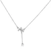 Acero de Titanio No se Desvanece Mariposa Perla Borla Collar Moda Femenina Lujo Accesible Nicho Nuevo Estilo 2024