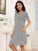 Amazon Transfronterizo Primavera y Verano 2026 Ropa de Casa Cómoda Casual Holgada Fresca Bata de Noche para Mujer Pijama de Manga Corta para Mujer