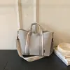 Bolsa de Lona Tote para Mujer, Nueva 2026 Bolso de Mano de Moda Transfronterizo Tendencia, Bolso Cruzado de Gran Capacidad con Bloqueo de Color