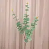 Novo Produto Qi Hao Arte Floral - Folhas de Dinheiro Artificiais de 3 Galhos, Folhagem Artificial de Eucalipto Atacado, Grama de Lótus para Arranjos de Flores