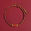Pulseira Tecida à Mão Semi-Acabada DIY Presente de Boa Sorte Festival do Barco-Dragão Corda Colorida Ano do Zodíaco Masculino Pulseira de Corda Vermelha Feminina