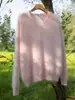 Suéter Suelto y Suave para Mujer, Camiseta Base de Punto de Cachemir Puro con Forro Polar Adelgazante, Blanco