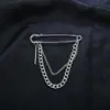 Broche Minimalista de Corrente Estilo Harajuku Ins Coreano para Mulheres Tendência Hip-Hop Cruz Rosto Sorridente Chama Acessório