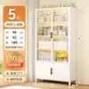 Estantería de Acero para Uso Doméstico Estantería para Niños Gabinete de Almacenamiento para Sala de Estar con Puerta Gabinete de Almacenamiento de Pie a Prueba de Polvo Vitrina de Hierro Forjado