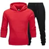 Conjunto de Moletom com Capuz Esportivo de Duas Peças da Moda Europeu e Americano Primavera e Outono Novo para Homens Roupa Esportiva para Homens