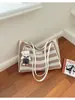 Bolsa de palha para férias de verão na praia à beira-mar para mulheres 2026 nova moda bolsa de ombro de grande capacidade bolsa tote para o dia a dia