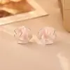 Pendientes de Camelia de Aceite de Goteo Coloridos de Venta Caliente Frescos Dulces de Alta Gama Moda Versátil Accesorios Color Macarrón