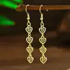 Pendientes de Estilo Punk de Mezclilla Personalizados de Venta Caliente Transfronterizos Old Creative Disco de Bobina de Mosquito Estrella de Cinco Puntas Espiral Ganchos Largos para Oreja