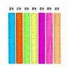 Regla de plástico transparente de color de 20 cm para estudiantes de primaria, regla de medición para dibujo de oficina, mayorista fabricante transfronterizo