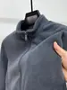 Jaqueta Cardigan Masculina 2025 Outono/Inverno com Gola Alta e Zíper Jaqueta Masculina Quente de Lã Polar Cor Sólida Homem