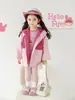 Ropa de cremallera de colores de caramelo a juego para niña Otoño Estilo Occidental Linda Versátil Informal Chaqueta con Capucha Moderna