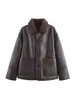 Chaqueta reversible de cuero sintético de moda para mujer, popular en AliExpress, adecuada tanto para mercados europeos como americanos, que ofrece un estilo holgado, casual y cálido