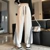 Pantalones Cargo de Diseño Retro Americano de Nicho para Mujer, Otoño Holgados Estilo Bf Perezoso con Tres Rayas Casuales Deportivos