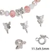 Aleación Estilo Chino Nuevo Separador de Tres Vías Perla Redonda Flor Mariposa Corazón Pequeño Colgante Hecho a Mano DIY Pulsera Collar Accesorios