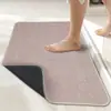 Alfombrilla de piso de color liso y lino sintético simple para baño y inodoro, de secado rápido, absorbente, resistente al desgaste y a prueba de polvo, de Amazon transfronterizo