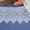 Fabricante em estoque 15,2 cm de largura renda de bordado floral branco solúvel em água, acabamento de renda floral vazada