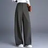 Pantalones de pierna ancha con pliegues laterales curvos, modernos y versátiles para mujer, otoño/invierno 2026, nuevos, de cintura alta, adelgazantes, con cremallera, cintura elástica, modernos