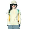 Ropa de Secado Rápido para Exteriores para Mujer Camisetas de Manga Larga Deportivas Absorbentes de Sudor Elásticas Transpirables Ajustadas para Correr Senderismo Protección Solar Camiseta de Secado Rápido
