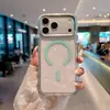 Funda magnética para iPhone 18 Pro Max con purpurina, marco metálico para cámara, botones laterales, funda IP17 a prueba de caídas