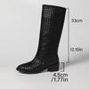 Novedad Otoño/Invierno 2026 Estilo Tejido Manga Suelta Moda Tacón Cuadrado Botas Altas Rectas Moda Versátil Punta Puntiaguda Botas Largas para Mujer