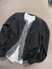 Cárdigan suéter de bloques de color gris y azul para mujer, estilo de dos piezas falso, nueva colección otoño 2026, estilo holgado y relajado, top de punto suave y cómodo